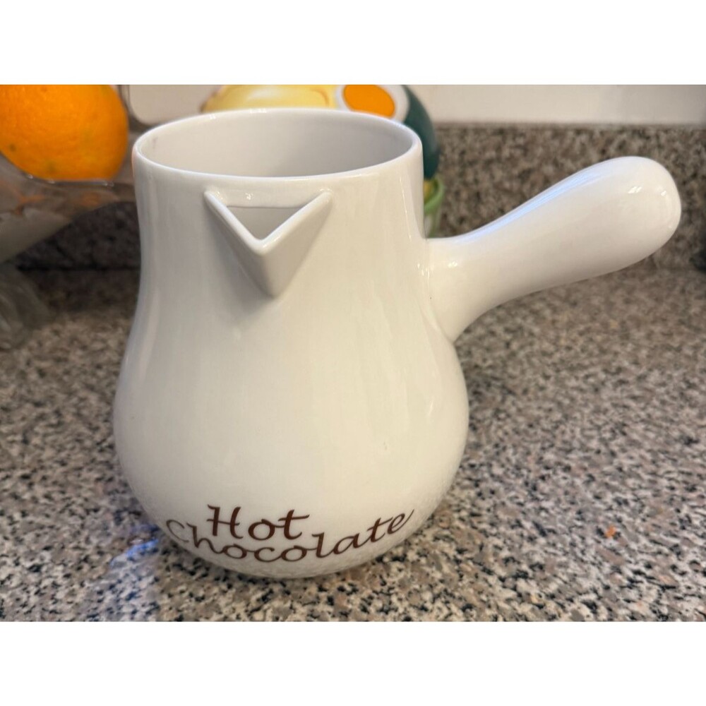 Williams Sonoma Hot Chocolate Pot No Cover White Ceramic Microwave Safe
